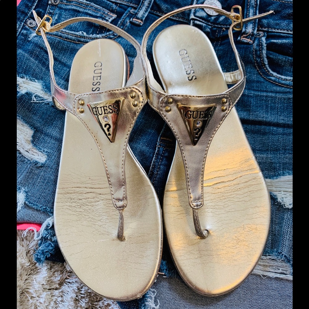 COPY - Guess Women’s Gold Metallic Sandals - Picture 4 of 7
